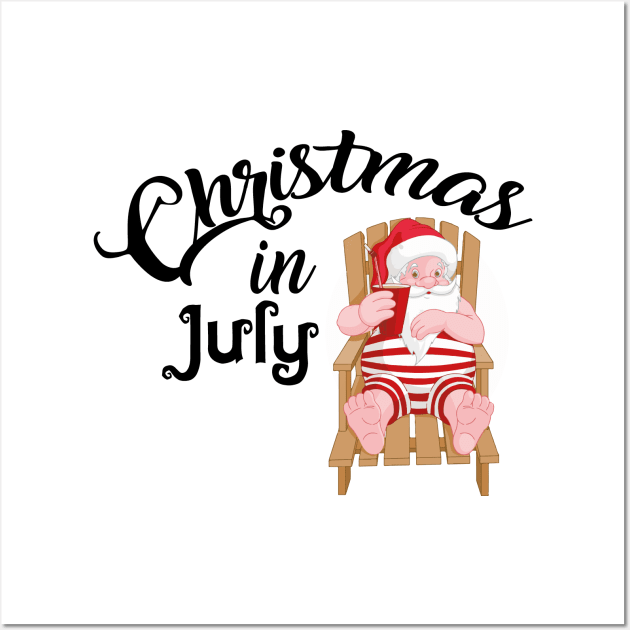 Summer Christmas Santa Funny Gift Wall Art by macshoptee